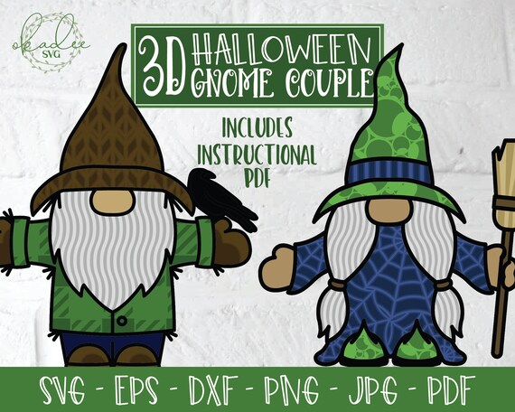 Download 3d Halloween Gnome Svg 3d Scarecrow 3d Witch Layered Gnome Etsy