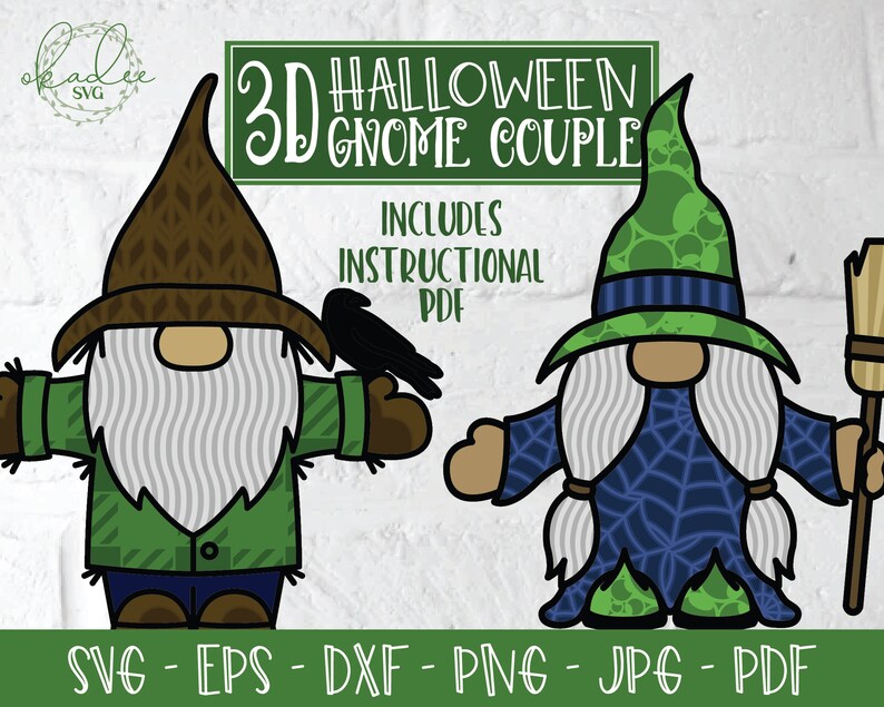 Download 3D Halloween Gnome SVG 3D Scarecrow 3D Witch Layered Gnome ...