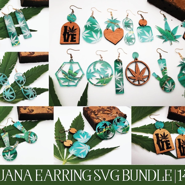 Marijuana Earring Bundle, Marijuana SVG, Laser Cut SVG, Glowforge SVG, Laser Earring Svg, Cannabis Svg, Weed Earring Svg, Glowforge Earring