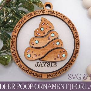 Rentier Poop Ornament, Rentier Poop SVG, Laser geschnitten Datei, Glowforge Datei, Laser geschnitten Ornament, Weihnachten SVG, Laser Weihnachten SVG, lustiges Design