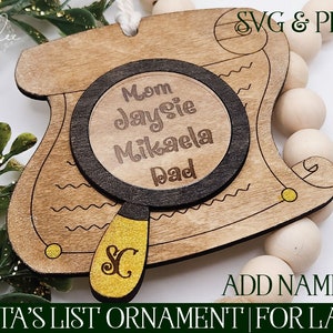 Laser gesneden ornament, laser gesneden bestand, mooie lijst ornament, kerst ornament sVG, laser gesneden SVG, glowforge bestand, glowforge ornament, santa