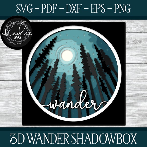 3D Wander Shadowbox, Shadowbox Cut File, Cricut Shadowbox, Forest Shadowbox File, Shadowbox SVG, Star Shadowbox, Moon Shadowbox, Moon SVG 3D Wander Shadowbox, Shadowbox Cut File, Cricut Shadowbox, Forest Shadowbox File, Shadowbox SVG, Star Shadowbox, Moon Shadowbox, Moon SVG
