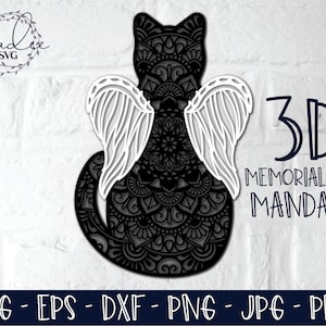 Download Art Collectibles Clip Art 3d Cat Mandala Svg Layered Mandala Pet Memorial Gift 3d Mandala Svg Memorial Cat Svg Pet Memorial Svg Cricut File Shadowbox Svg