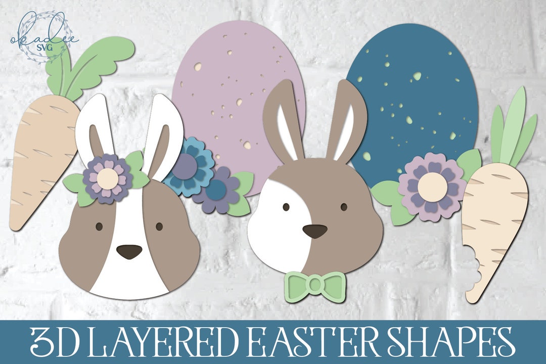 3D Easter Shape SVG, Layered Easter Cut File, Easter Papercut Svg ...