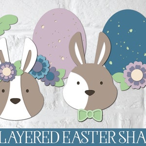 Pâques 3D forme SVG, fichier de coupe de Pâques en couches, Pâques Papercut Svg, SVG de lapin de Pâques, Mandala de Pâques 3D, carte de Pâques en couches, carte de Pâques SVG