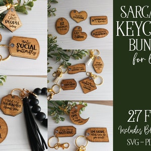 Lasergesneden sleutelhanger, sarcastische sleutelhanger, lasersleutelhanger SVG, grappige sleutelhanger SVG, Glowforge-sleutelhanger, sleutelhanger SVG-bundel, sarcastische laser-SVG