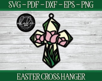 3D Easter Cross Hanger, Layered Cross Cut File, Cross Cut File, Cricut Shadowbox, Shadowbox SVG, Cricut Easter SVG, Layered Easter Svg