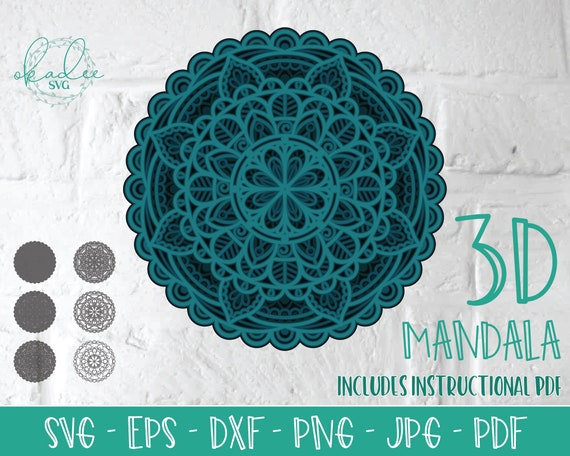 Download 3d Mandala Layered Mandala Svg 3d Flower Mandala Svg Etsy
