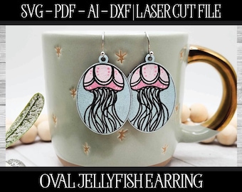 Jellyfish Earring SVG: Laser Cut File for Glowforge (Digital Download)