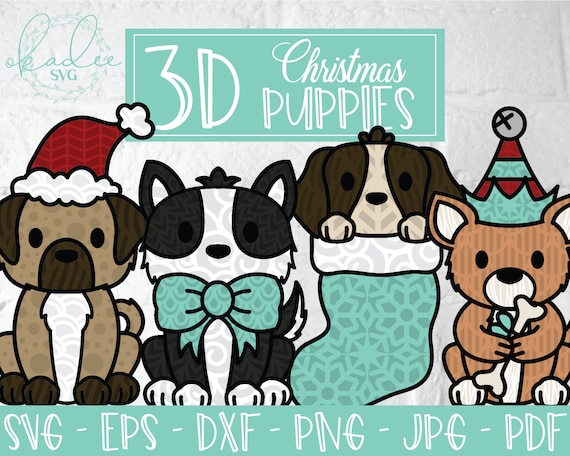 Download 3d Christmas Puppies 3d Dog Svg 3d Dog Mandala Layered Dog Etsy