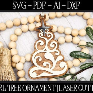 Christmas Tree Ornament File, Laser Cut Ornament, Glowforge File, Laser SVG, Tree Cut File, Laser Ornament, Glowforge SVG, Laser Cut Tree
