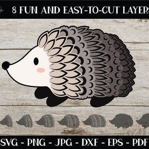 Mandala hérisson SVG, SVG hérisson, Mandala 3D SVG, Svg animal de la forêt, téléchargement immédiat, Cricut Design, conception de la Silhouette, hérisson papercut