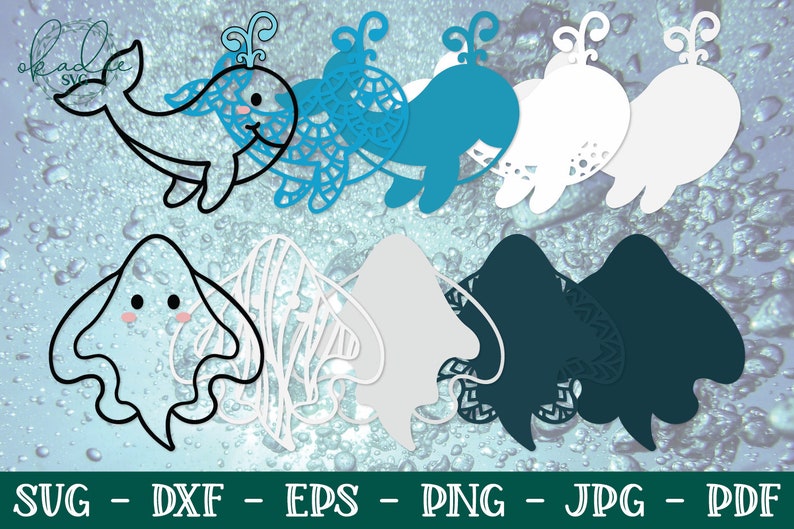Download Dxf 3d Narwhal 3d Mandala Layered Svg Layered Mandala 3d Underwater Creatures 3d Whale 3d Shark 3d Sea Creatures 3d Ocean Animals Embellishments Craft Supplies Tools Kromasol Com