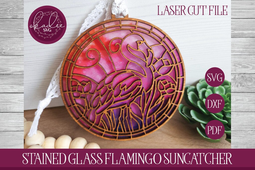 Flamingo Suncatcher In Vetro Colorato Con Ventosa, Decorazione Da Finestra, Dimensioni 3,5x6,5 Pollici, Regalo Essenziale Stile Vintage
