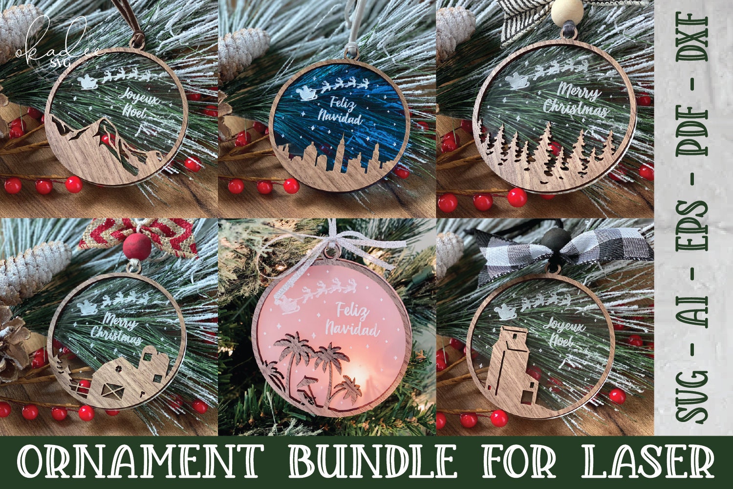 Christmas laser file svg Zip Code Ornament Family Ornament