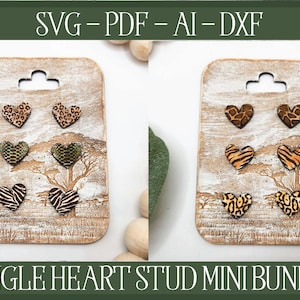 Jungle Stud SVG, Jungle Stud Laser File, Glowforge Earring, Laser File, Jungle Laser Cut File, Laser Cut Stud File, Glowforge Stud File