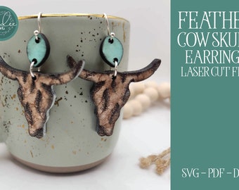 Laser Cut File, Glowforge, Cow Earring File, Laser Cut Earring, Glowforge Earring, Earring Cut File, Rodeo Earring, Glowforge Cow, Western