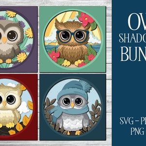 3D Eule Schattenbox, Schattenbox Bundle, Eule Schattenbox, 3D Eule SVG, Eule Schnittdatei, Schattenbox Bundle, Cricut Eule SVG, SVG Bundle, Cricut