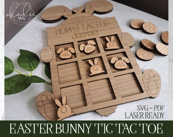 SVG Easter Tic Tac Toe, Easter SVG, Happy Easter SVG, Laser Cut File ...