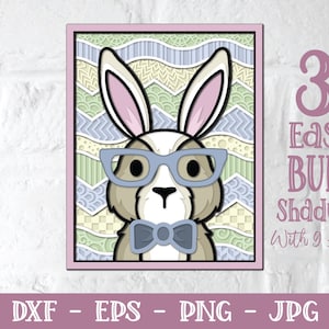 3D Osterhase SVG, Ostern Shadowbox SVG, Layered Easter, 3D Mandala SVG, 3D Zentangle, Osterpapierschnitt, Osterdekoration, Cricut, Dxf