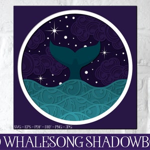 3D Whalesong Shadowbox, Whale Papercut SVG, 3D Shadowbox SVG, 3D Mandala Svg, Whale Mandala, Layered Whale Svg, Layered Shadowbox