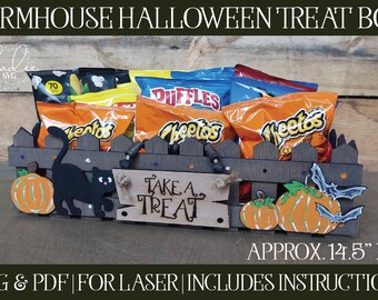 Halloween Treat Box SVG, Laser Cut Files, Glowforge Files, Laser Cut Halloween, Treat Box SVG, Laser Box SVG, Laser Halloween, Laser Pumpkin