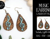Music Earring SVG, Earring Laser File, Glowforge Earring, Music Laser File, Music Laser Cut File, Dance Earring SVG, Orchestra SVG