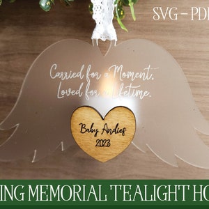Memorial Ornament SVG, Laser geschnitten Memorial, Laser geschnitten Datei, Glowforge Datei, Glowforge Engel, Memorial SVG, Laser Cut Memorial, Säugling Verlust