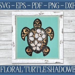 3D Turtle Shadowbox SVG, Shadowbox SVG, Papercut Mandala, Turtle Shadowbox, Summer Shadowbox, Turtle SVG, Summer Papercut, Cricut Shadowbox
