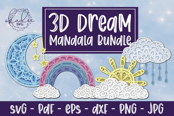Download 3d Mandala Svg Nursery Decor Layered Svg 3d Rainbow Svg Etsy