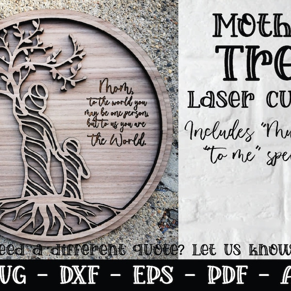 Laser Cut File, Glowforge, Mother's Day SVG, Mom Svg, Mum Svg, Layered Svg, Tree Svg, Layered Tree Svg, Cnc, Glowforge Svg, Gift for Mom
