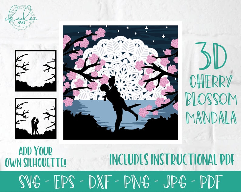 Download 3d Moon Mandala Anniversary Gift 3d Mandala Shadowbox Svg Layered Mandala Moon Mandala Dxf Engagement Wedding Svg Cherry Blossom Svg Clip Art Art Collectibles