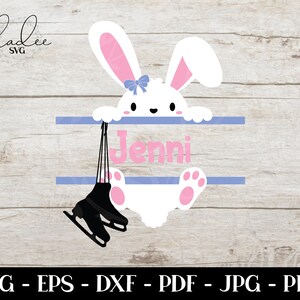 Eiskunstlauf SVG, Osterhase SVG, Eislaufen Ostern SVG, Split Monogramm Svg, Ostern Monogramm Svg, Eiskunstlauf Mom Svg, sofortiger Download