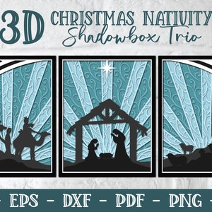 3D Weihnachtsschattenbox, Weihnachtsschattenbox, 3D Weihnachtssvg, Layered Christmas SVG, Papierschnitt Weihnachten, Weihnachten SVG