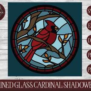 3D Cardinal Shadowbox, Cardinal SVG, Stained Glass Shadowbox, 3D Mandala, Cardinal Shadowbox, 3D Cardinal SVG, Stained Glass Svg, Cardinal