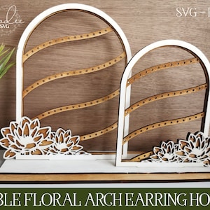 Laser Cut Datei, Glowforge, Floral Ohrring Halter, Ohrring Halter SVG, Floral Laser SVG, Laser Ohrring SVG, Glowforge Floral, Glowforge Svg