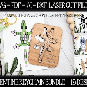 Valentinstag Laser SVG, Ostern Laser-Datei, Glowforge Schlüsselanhänger, Laser-Datei, Laser-Datei für Kinder, Laser Cut Valentinstag, Schlüsselbund SVG, Laser Kinder