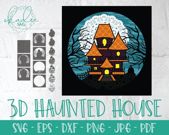 Download 3d Haunted House Layered Halloween Svg 3d Mandala Svg Etsy