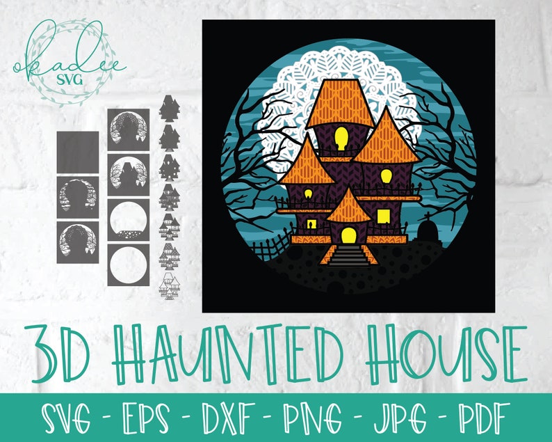 Download 3D Haunted House Layered Halloween SVG 3D Mandala SVG | Etsy