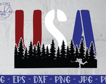 USA Hockey SVG, Hockey Cut File, United States SVG, American Hockey, Svg for Shirts
