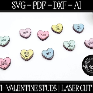 Conversación Corazón SVG, Pendiente Archivo Láser, Pendiente Glowforge, Archivo Láser, Pendiente de San Valentín, San Valentín Láser, Pendiente Sarcástico SVG