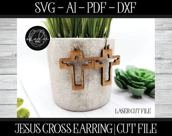Easter Earring SVG, Jesus Cross Earring, Glowforge Easter, Laser File, Christian Laser, Christian Earring, Easter Cut File, Laser Earring