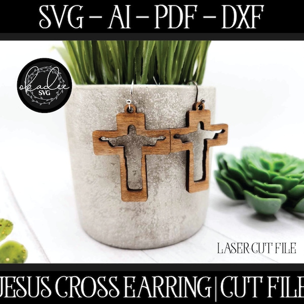 Easter Earring SVG, Jesus Cross Earring, Glowforge Easter, Laser File, Christian Laser, Christian Earring, Easter Cut File, Laser Earring