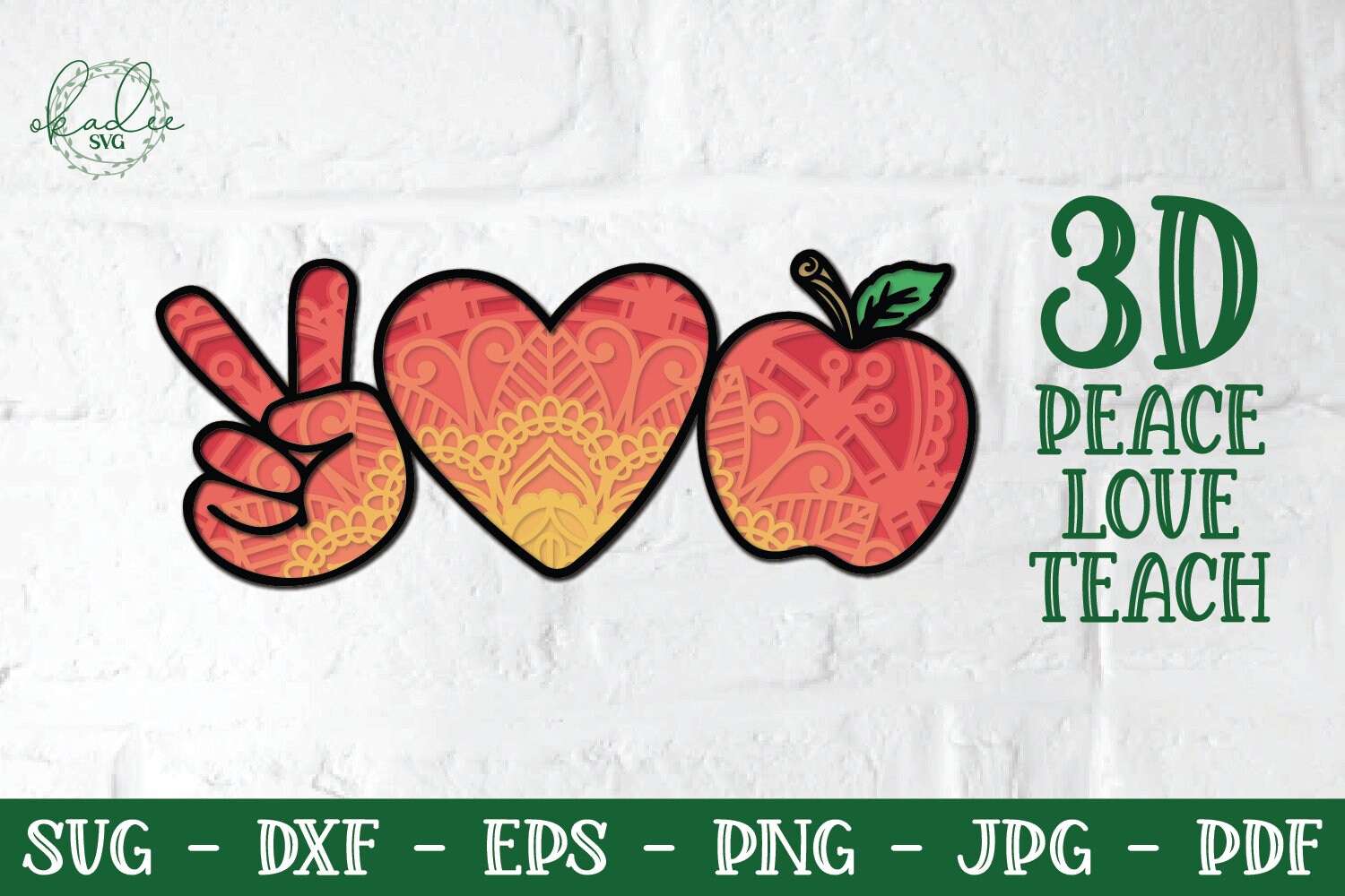 Download 3D Teacher Mandala SVG Bundle Layered Teacher SVG 3D Apple | Etsy