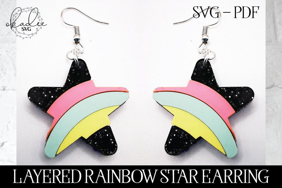 Laser Cut File, Laser Cut Earring, Layered Earring SVG, Space Earring