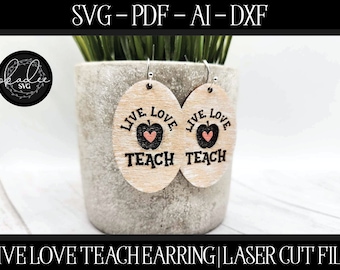 Teacher Earring SVG, Earring Laser File, Glowforge Earring, Apple Earring Laser File, Teacher Laser Cut Bestand, Laser School Svg, Laser SVG