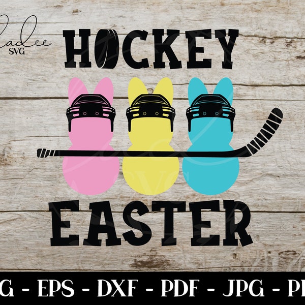 Easter SVG, Peep SVG, Hockey SVG, Easter Bunny Svg, Bunny Svg, Hockey Mom Svg, Instant Download, Cricut File, Silhouette File, Easter File