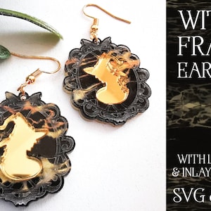 Laser Cut File, Laser Cut Earring, Layered Earring SVG, Witch Earring SVG, Inlay Earring SVG, Laser Earring Svg, Glowforge Earring, Witch