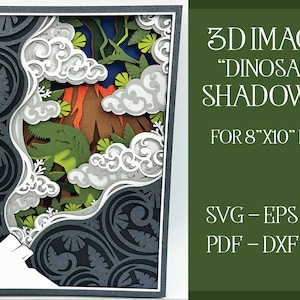 3D Imagine Shadowbox, Layered Dinosaur Svg, Dinosaur Shadowbox, Reading Shadowbox, Tyrannosaurus Svg, 3D Dinosaur Svg, 3D book shadowbox