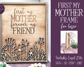 Laser Cut File, Glowforge, Mother's Day, Mom Frame SVG, Laser Mother's Day, Glowforge Cut File, Laser Mom File, Family Laser Cut, Laser Svg